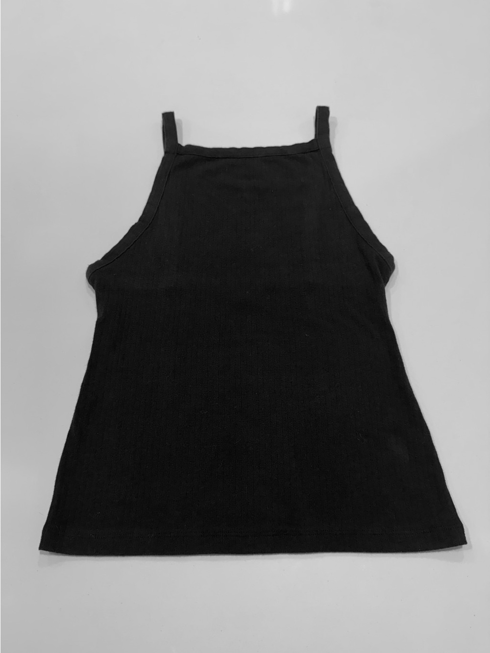 Free People Black Ribbed High-Neck Tank